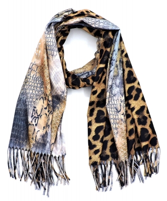Python Snake Skin Leopard Scarf LP804W GRAY
